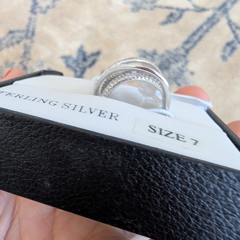 NEW Women's Sterling Silver Size 7 Tiered Ring - Picture 3 of 4